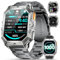 HIRREO Montre Connectée Homme avec 1000 mAh 50 Jours Batteria AMOLED Écran 10ATM Imperméable Bluetooth Appel Android iOS Smartwatch Homme Boussole/Podómetro/Fréquence Cardiaque 100+ Modes Sportifs