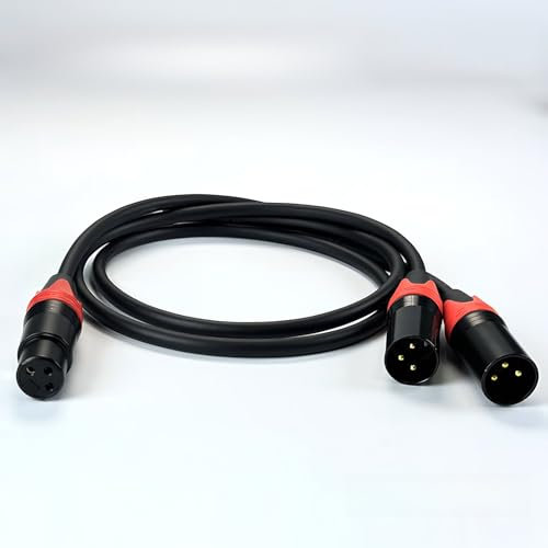 RIKYJIC XLR-Stecker auf Buchse, Mikrofonkabel, 3,5 mm, 6,5 mm, RCA-Adapter, Audiokabel (50 m, Dual XLR M-XLR F)