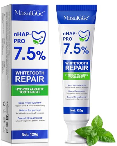 Hydroxyapatite Toothpaste for Enamel Protection, 7.5% Hydroxyapatite Toothpaste, Fluoride-Free Formula for Sensitive Teeth, Nano Hydroxyapatite Repair & Protect Toothpaste-Strengthens Enamel (1)