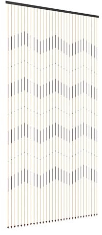 JJsdwin Bambusvorhang Balkontür, 31-Zeilen Perlenvorhang Türvorhang, Terrassentür Vorhang für Wohnzimmern, Balkonen, fliegen türvorhang 90x220cm, Braun, Beige