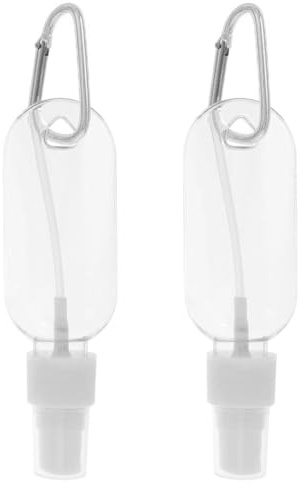 Gorise 5Pcs 50ml Reusable Portable Size Spray Bottle Hand Travel Small Size Holder Hook Keychain For Spray Bottles For Hand Bulk