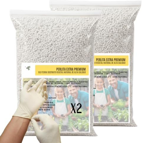 OLD TERRA NATURAL 3l. Perlita para Plantas Sustrato orquideas Arlita para Plantas jardineria Arcilla expandida Piedras Drenaje macetas sustrato para orquideas Soil (x2)
