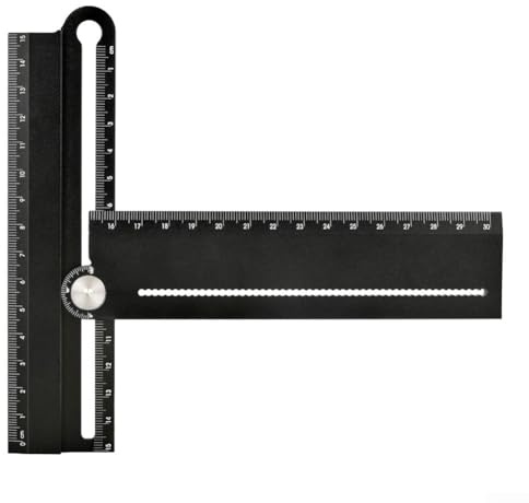 Righello multiuso in lega di alluminio, 30 cm, con goniometro e formato reversibile per misurazione accurata, strumento di disegno per motori