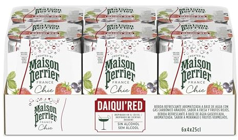 MAISON PERRIER CHIC Daiqui'red, cóctel sin alcohol, 6 packs de 4 x 25cl, 24 Latas