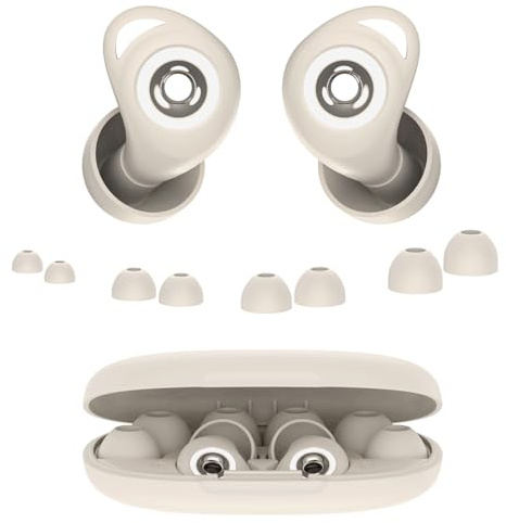 Ohrstöpsel zum Schlafen, Gehörschutz Schlafen Earplugs, 45dB Noise Cancelling Ohrstöpsel Silikon, Weich und Wiederverwendbar, 8 Ohrstücken in 4 Größen (XS/S/M/L), für Flugzeug Konzert Schnarchen, weiß