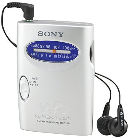 Sony SRF-59 FM/AM Analogue Personal Radio, with belt clip - Silver