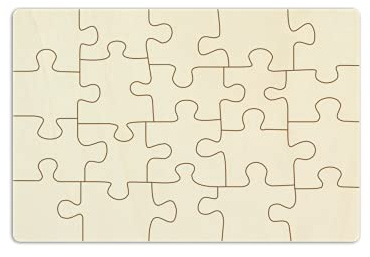 Holz-Puzzle zum Selbstgestalten und bemalen - 20 Teile, ca. 29 x 19,5 cm - personalisierbares Puzzle aus Schichtholz