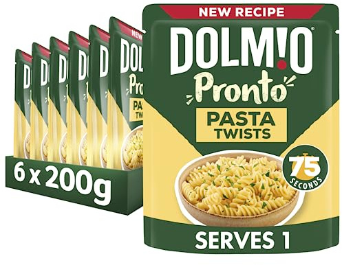 Dolmio Pasta Twists Microwave Fusili Pasta, Bulk Multipack 6 x 200g pouches