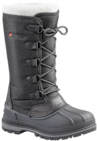 Baffin Women's OTTAWA Waterproof Insulated Tall-Height Lace-Up Snow Boots, Leather & Nylon Upper, Flexible Polar Rubber Base, Black, 9