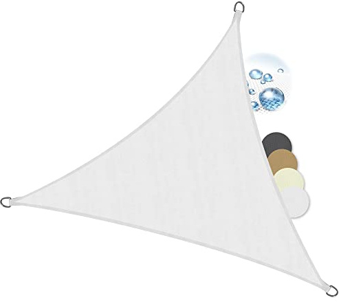 Sol Royal Tenda a Vela Impermeabile da Giardino Triangolare Anti Raggi UV | 3,6x3,6x3,6m 360x360x360cm bianco telo ombreggiante parasole protezione sole per esterno SolVision terrazza balcone PS9