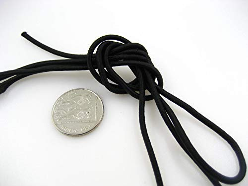 Cordoncino elastico rotondo da 3 mm di diametro, 5 m, colore nero