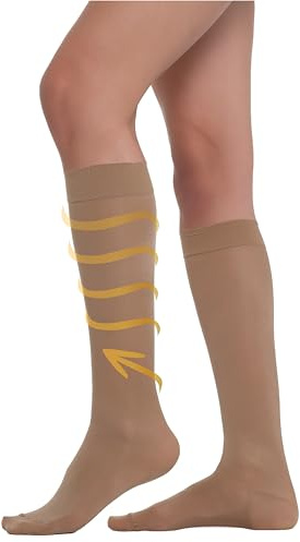 BEONTOP by Gambetti Medias De Compresión Mujer Fuerte 140 Den – Calcetines Compresion Mujer Graduada 18-22 mmHg Para Piernas Cansadas, Soporte Circulatorio y Preventivo - Made in Italy