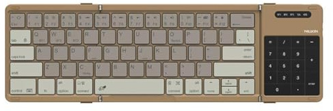 VmugDVoqb Tastiera Pieghevole Wireless Portatile con touchpad Compatibile con Smartphone Android, PC e dispositivi da Ufficio(Khaki)