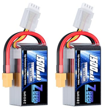 Zeee 3S LiPo Akku 11,1V 120C 1500mAh mit XT60 Stecker für UAV Drones FPV Rennrad Quadcopters Flugzeug Hubschrauber RC Boot RC Auto (2 Packungen)
