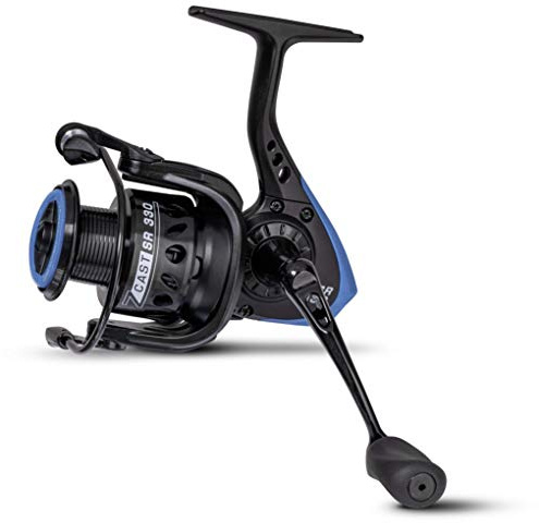 Zebco Premium Z-Cast SR 330 Angelrolle mit Leichter Aluminium Spule, Schwarz-Blau