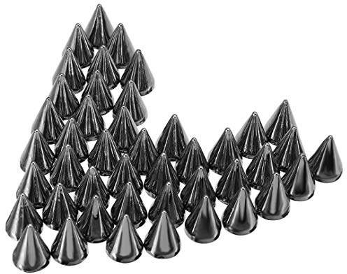 200 Sets Punk-Nieten, Kegel, Schraubverschluss, Metallspikes und Nieten für Leder, Handschuhe, Taschen, Kleidung, Schuhe, Gürtel, DIY (schwarz)