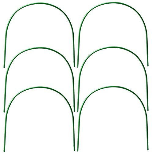 BELUAPI 6 aros de invernadero, aros de acero recubiertos de plástico, sin óxido, aros de apoyo para túneles de cultivo, arqueados, soporte para plantas, estacas de jardín para tela de jardín,