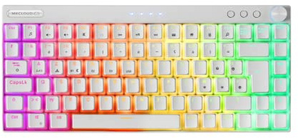 MARSGAMING MKCLOUD, vitt RGB trådlöst mekaniskt tangentbord, ultrakompakt 75%, Outemu Switch SQ Pro blå, franskt språk