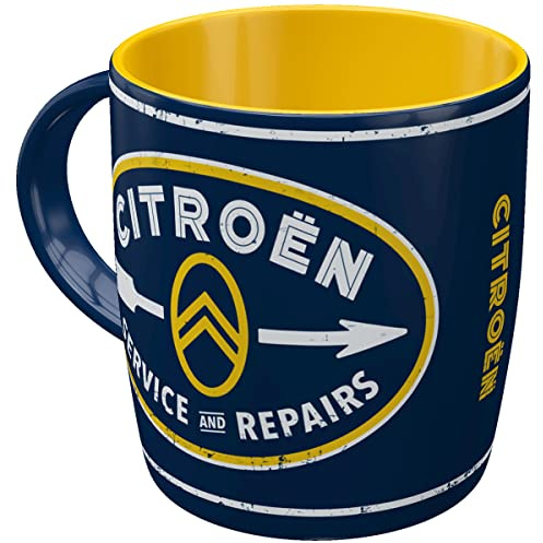 Nostalgic-Art Retro Coffee Mug, Citroen - Service & Repairs - Gift Idea for Car Accessories Fans, Large Ceramic Mug, Vintage Design, 330 ml | Original Citroen licensed product (OLP), ceramic coffee mug, vintage design, gift idea for Citroen fans