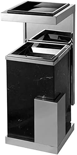 papeleras basurero Cubo De Basura De Lujo De Acero Inoxidable De 12 L, Cubo De Basura De Mármol Con Cenicero, Cubo De Basura Grande Vertical for Exteriores En El Vestíbulo Del Hotel Bote de basura pap