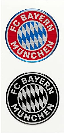 FC Bayern München Autoaufkleber 2er Set - 3D Logo - rot/schwarz Sticker Aufkleber