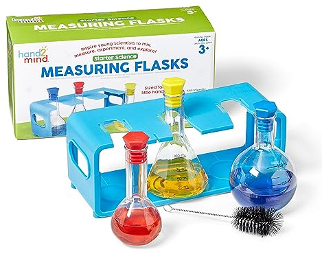 Flacons de Mesure Starter Science de Learning Resources, béchers en Plastique pour Enfants, matériel de Laboratoire Scientifique, Jouets de Mesure pour Enfants, kit de Chimie pour Enfants, 3+