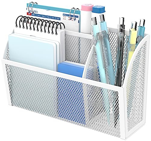 DALTACK Magnetisk pennhållare magnetisk hylla för whiteboardtavlan 3-nät magnetisk pennhållare för kylskåp, magnetisk organiseringsskåp, tillbehör, organiserare för hem, skola och kontor, vit