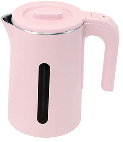 jerss Water Boiler, Double Layer Stainless Steel Water Heater Auto Off BPA Free with Base for Office (Pink)