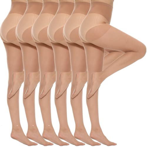 Yilanmy 6er-Pack Strumpfhosen Für Damen 20 Den Transparent Matt Hohe Taille Feinstrumpfhose