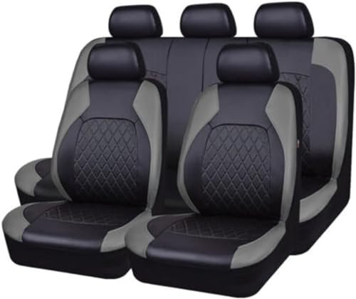 MBROS 9PCS Auto Sitzbezüge Sets für VW Golf 7 Variant/Station Wagon 2013 2014 2015 2016 2017 2018 2019, Leder Wasserdicht Atmungsaktive Rutschfester Bequem Sitzschutz Innen Zubehör,B Grey