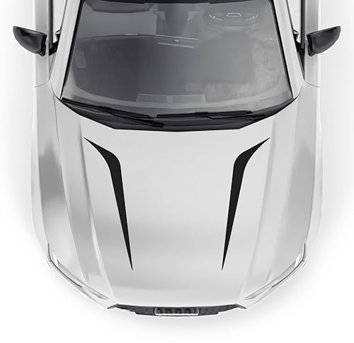 Finest Folia Luftschlitze Aufkleber Set Motorhaube Auto 80x19,5cm für Motorhaube Sticker Kfz Zubehör Tuning Dekor Design Folie Racing selbstklebend KX095 (Schwarz Matt)
