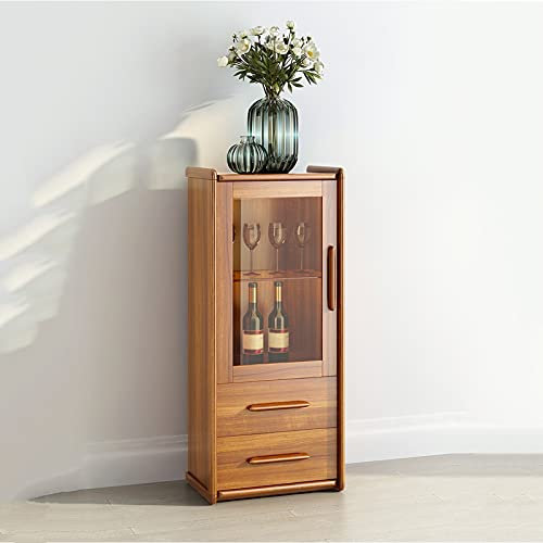 MOOWI Weinschrank Weinschrank Wohnzimmer Gegen Die Wand Einfacher Moderner Glastürschrank Lagerschrank Haushalt Holzschublade Wohnzimmerschrank Barschrank