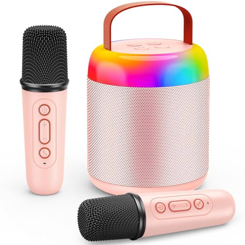 Karaoke Machine 2 Microphones, Girls Birthday Presents Girls Toys Age 3-12 Year Old Girl Gifts Toys for 3-18 Year Old Girls Kids Microphone Birthday Gifts for Girls