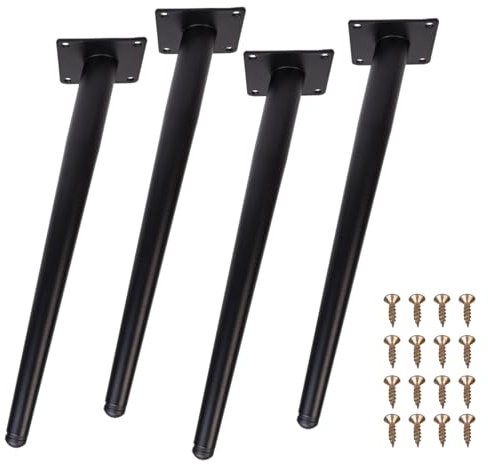 ZLLZPZD Patas de mesa de metal negro,patas inclinadas para muebles,patas de mesa de metal,patas cónicas para muebles,acero inoxidable base de sofá,para mesas,sofás, muebles de TV,sillas,4 piezas 35 cm