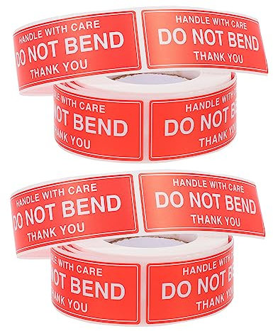 LALAFINA 2rollen Do Not Bend Aufkleber Wasserdichte Versandetiketten Für Empfindliche Pakete Selbstklebend Leicht Anzubringen Für Sicheren Versand Und Verpackung