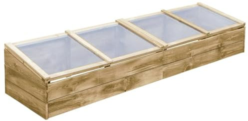 ShCuShan Växthus av impregnerad furu, 200 x 50 x 35 cm, Mini träväxthus, balkong växthus, transparent polykarbonat växthus, litet växthus för växter, synligt växthus