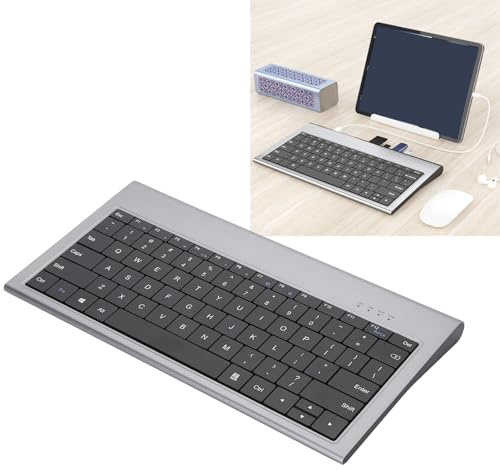 Annadue Clavier USB C Filaire avec Ports USB, Clavier Filaire avec Hub USB 11 en 1 pour Ordinateur Portable avec 4K 10 Gbit/s 1000 Mbps, Claviers D'ordinateur 78 Touches pour Le Travail