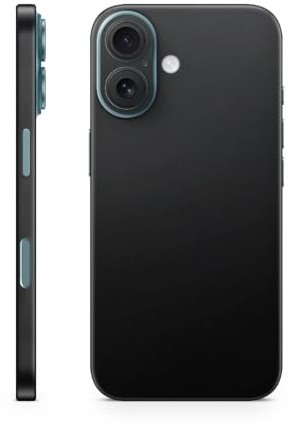 TF Skins Skins Compatible avec iPhone 16, film de protection d'écran complet à 360°, super fin et résistant (noir mat)