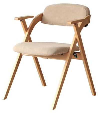 Moderner stapelbarer Holzstuhl mit Armlehne für Zuhause, Büro, Konferenzen, bequem und stilvoll, 52,5 x 60 x 77,5 cm (Khaki)
