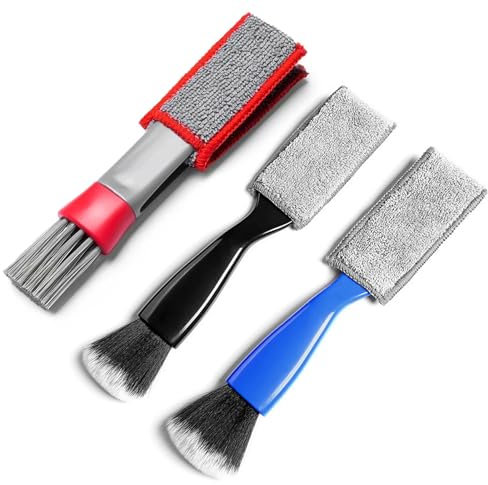 KAIRUIERD 3 Pack Car Cleaning Tools Car Interior Cleaning Brush Air Conditioning Air Outlet Cleaning Dust Removal Soft Brush Auto Duster Cleaner Multifunctional Auto Interior Cleaning Tool