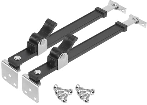 uxcell 2Pcs 15 Inches Window Hinges, Stainless Steel Casement Window Stays, Adjustable Friction Stay Hinges Window Brace with Screws, Black