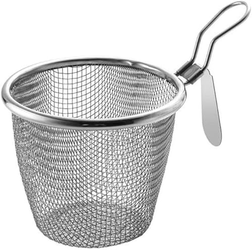 1Pc Stainless Steel Pasta Basket, Mesh Spider Food Dumpling Noodle Strainer, Fine Mesh Strainer with Handle, Food Strainers