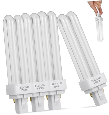 GALPADA 13W Compact Fluorescent Lamp 2 Pin G24 Energy Saving Light Tube Plug and Unplug Bulbs Pack of 4