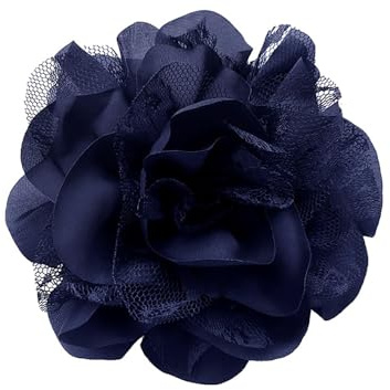 11 cm Spilla a forma di fiore rosa gigante elegante spilla da donna in raso pizzo accessorio per ballo di fine anno, matrimonio, sera, abito o capelli, gioiello di moda fiore di camelia donna, Grand