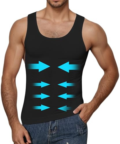 WINKEEY Maillot de Compression pour Hommes Shapewear Débardeur d'Amincissement sous-Chemise Minceu Body Shaper