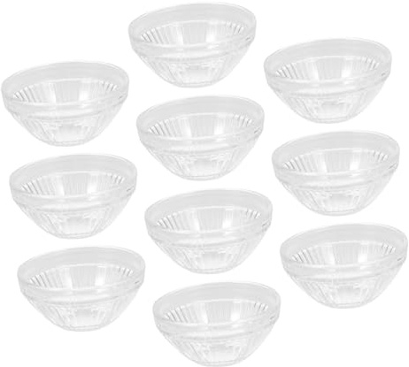 FUNNETOYU 10 pièces Lot de Bols à Pudding Verre Transparent Résistants Chaleur Petits Bols Clairs pour Dessert Micro Ondes et Lave Ramequins pour Service et