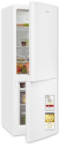 Exquisit Kühl-Gefrierkombination 173 l, Klasse C, Weiß - Leise 40 dB | Freistehend, 142,5 cm hoch - 4-Sterne Gefrierfach - Automatisches Abtauen - LED-Licht - Wechselbarer Türanschlag