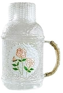 Brocche Caraffa in vetro for acqua da 2200 ml con coperchio Bollitore in resistente al calore una tazza for tè freddo caldo e succo Caraffe da Tavola Brocche