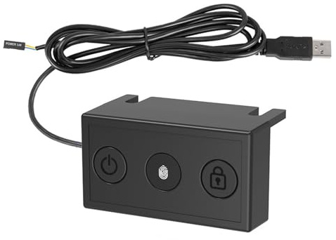 Bouton d'alimentation d'empreintes digitales pour PC externe PC Commutateurs d'écran d'ordinateur de bureau avec câble USB Dispositif d'écran d'empreintes digitales de bureau