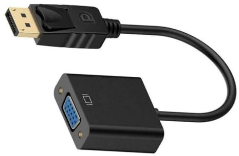 OUNONA Displayport to Vga Adapter Cable Male to Female Connector High Performance Video Converter for Multi-display Monitors Plug and Play Sturdy Black Design